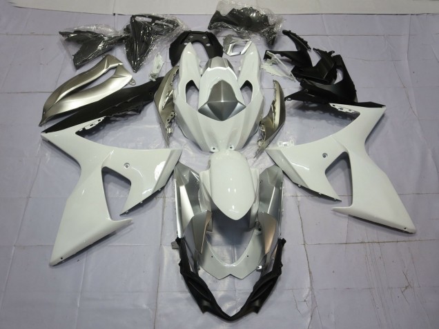 Billige Suzuki GSXR 1000 Motorrad Verkleidung 2009-2016 - Weiss Silber