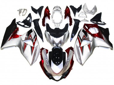 Billige Suzuki GSXR 1000 Motorrad Verkleidung 2009-2016 - Silber Rot Schwarz