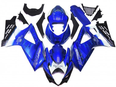 Billige Suzuki GSXR 1000 Motorrad Verkleidung 2007-2008 - Blau Weiss Schwarz Corona