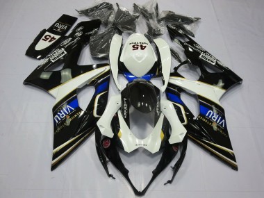 Billige Suzuki GSXR 1000 Motorrad Verkleidung 2005-2006 - Weiss Blau Schwarz Gelb Viru