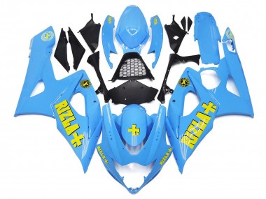 Billige Suzuki GSXR 1000 Motorrad Verkleidung 2005-2006 - Blau Gelb Rizla