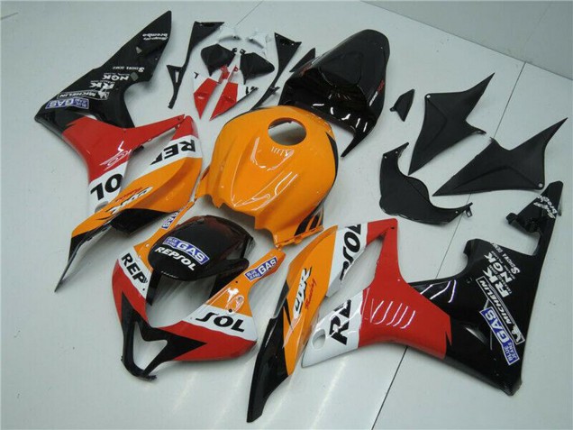 Billige Honda CBR600RR Motorrad Verkleidung 2007-2008 - Orange Weiss Rot Glanzendes Schwarz Repsol