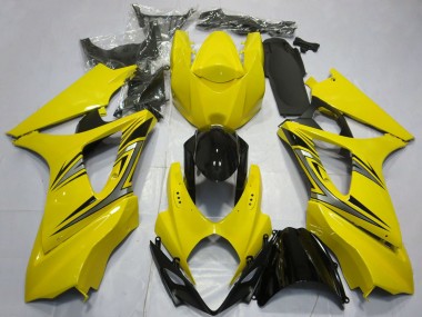 Billige Suzuki GSXR 1000 Motorrad Verkleidung 2007-2008 - Gelb Glanzendes Schwarz OEM Stil