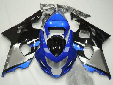 Billige Suzuki GSXR 600 / GSXR 750 Motorrad Verkleidung 2004-2005 - Blau Silber Schwarz