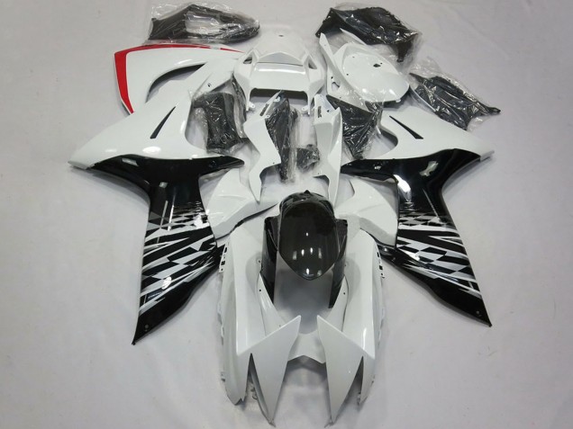 Billige Suzuki GSXR 600 / GSXR 750 Motorrad Verkleidung 2011-2024 - Weiss Glanzendes Schwarz Rot