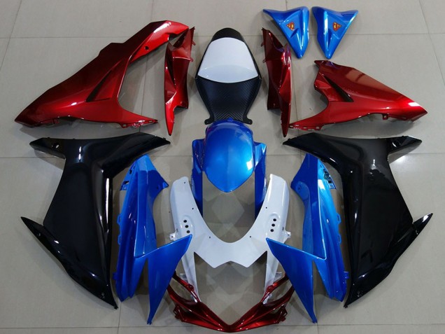 Billige Suzuki GSXR 600 / GSXR 750 Motorrad Verkleidung 2011-2024 - Weiss Blau Rot Schwarz