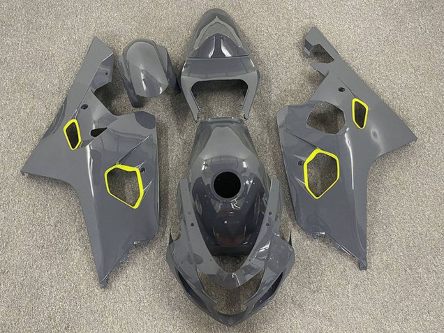 Billige Suzuki GSXR 600 / GSXR 750 Motorrad Verkleidung 2004-2005 - Nardo Grau Neon Gelb