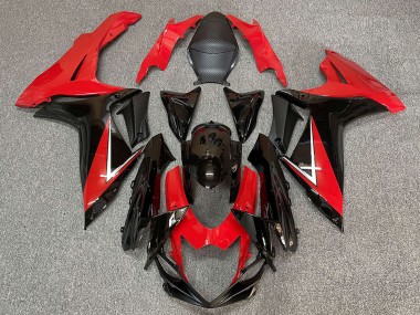 Billige Suzuki GSXR 600 / GSXR 750 Motorrad Verkleidung 2011-2024 - Rot Glanzendes Schwarz