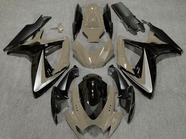 Billige Suzuki GSXR 600 / GSXR 750 Motorrad Verkleidung 2006-2007 - Wustenbraun Silber Glanzendes Schwarz OEM Stil