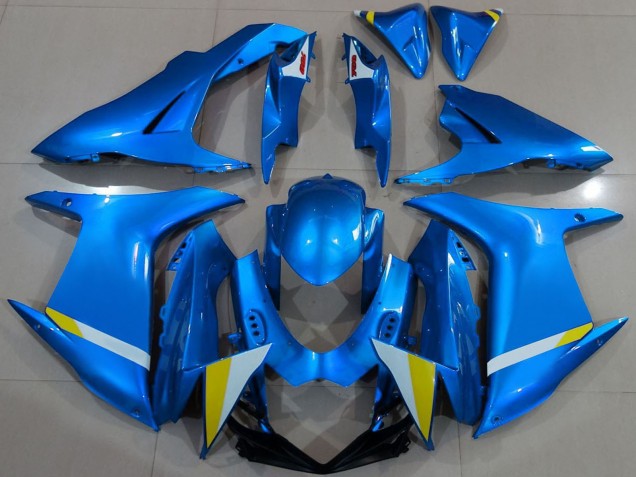 Billige Suzuki GSXR 600 / GSXR 750 Motorrad Verkleidung 2011-2024 - Blau Weiss Gelb