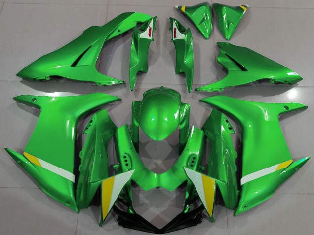 Billige Suzuki GSXR 600 / GSXR 750 Motorrad Verkleidung 2011-2024 - Grun Weiss Gelb