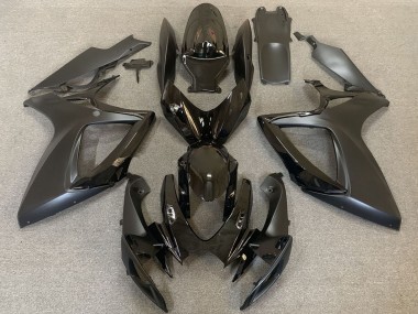 Billige Suzuki GSXR 600 / GSXR 750 Motorrad Verkleidung 2006-2007 - Glanzendes Schwarz Matt Schwarz