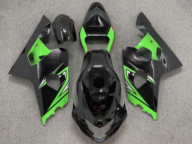 Billige Suzuki GSXR 600 / GSXR 750 Motorrad Verkleidung 2004-2005 - Glanzendes Schwarz Grun