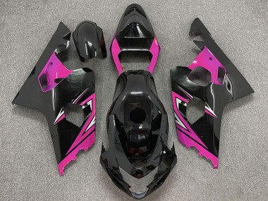 Billige Suzuki GSXR 600 / GSXR 750 Motorrad Verkleidung 2004-2005 - Glanzendes Schwarz Rosa
