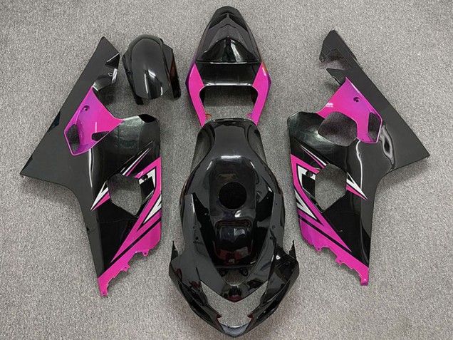 Billige Suzuki GSXR 600 / GSXR 750 Motorrad Verkleidung 2004-2005 - Glanzendes Schwarz Rosa
