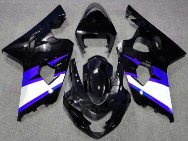 Billige Suzuki GSXR 600 / GSXR 750 Motorrad Verkleidung 2004-2005 - Glanzendes Schwarz Blau Weiss