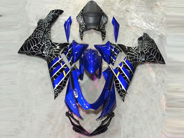 Billige Suzuki GSXR 600 / GSXR 750 Motorrad Verkleidung 2011-2024 - Blau Schwarz Spinne