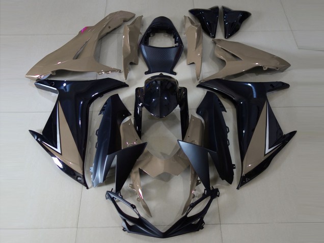 Billige Suzuki GSXR 600 / GSXR 750 Motorrad Verkleidung 2011-2024 - Grau Glanzendes Schwarz Matt Schwarz
