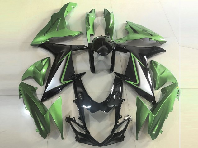 Billige Suzuki GSXR 600 / GSXR 750 Motorrad Verkleidung 2011-2024 - Grun Glanzendes Schwarz