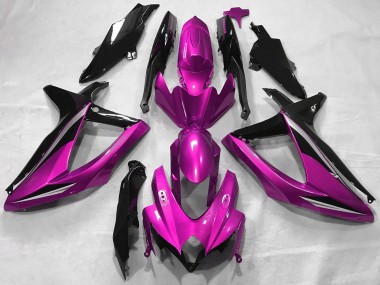 Billige Suzuki GSXR 600 / GSXR 750 Motorrad Verkleidung 2008-2010 - Rosa Glanzendes Schwarz