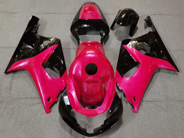 Billige Suzuki GSXR 600 / GSXR 750 Motorrad Verkleidung 2001-2003 - Rosa Glanzendes Schwarz