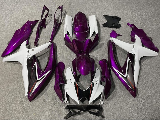 Billige Suzuki GSXR 600 / GSXR 750 Motorrad Verkleidung 2008-2010 - Weiss Lila Schwarz