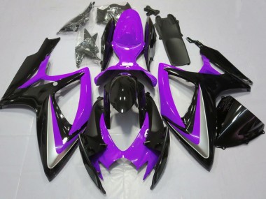 Billige Suzuki GSXR 600 / GSXR 750 Motorrad Verkleidung 2006-2007 - Lila Glanzendes Schwarz
