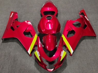 Billige Suzuki GSXR 600 / GSXR 750 Motorrad Verkleidung 2004-2005 - Rot Gelb Weiss