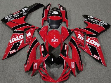 Billige Suzuki GSXR 600 / GSXR 750 Motorrad Verkleidung 2011-2024 - Rot Schwarz Motul