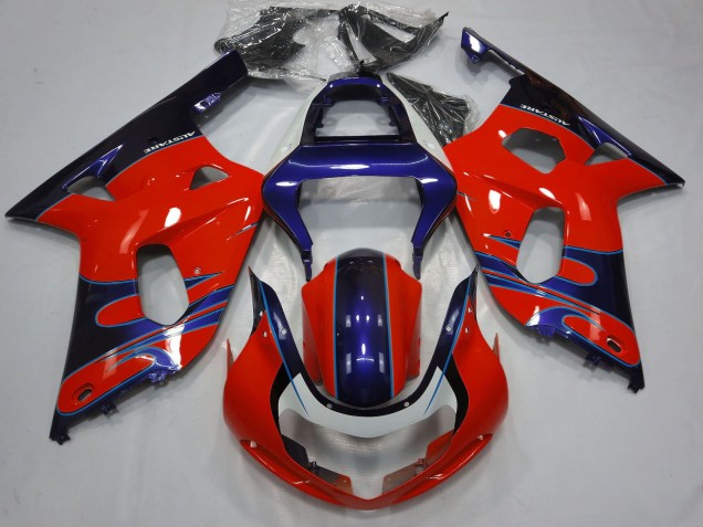 Billige Suzuki GSXR 600 / GSXR 750 Motorrad Verkleidung 2001-2003 - Rot Blau Glanzendes Schwarz