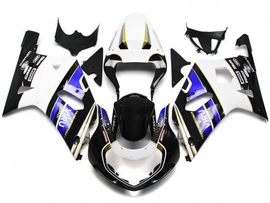 Billige Suzuki GSXR 600 / GSXR 750 Motorrad Verkleidung 2001-2003 - Weiss Blau Glanzendes Schwarz Viru Stil