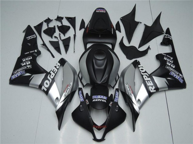 Billige Honda CBR600RR Motorrad Verkleidung 2007-2008 - Matt Schwarz Silber Grau Repsol