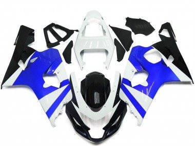 Billige Suzuki GSXR 600 / GSXR 750 Motorrad Verkleidung Kit 2004-2005 - Weiss Blau Glanzendes Schwarz