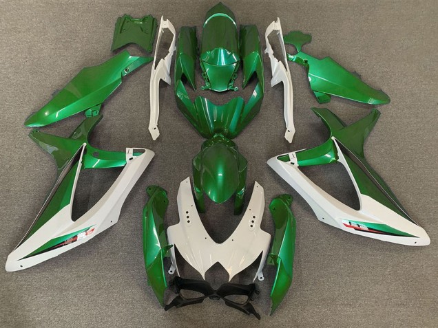 Billige Suzuki GSXR 600 / GSXR 750 Motorrad Verkleidung 2008-2010 - Weiss Grun OEM Stil