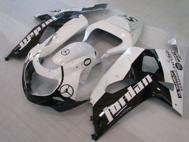 Billige Suzuki GSXR 600 / GSXR 750 Motorrad Verkleidung 2001-2003 - Weiss Glanzendes Schwarz Jordan Michelin