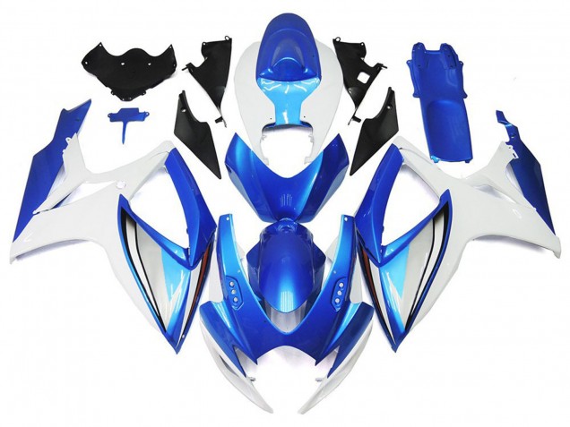 Billige Suzuki GSXR 600 / GSXR 750 Motorrad Verkleidung 2006-2007 - Weiss Blau OEM Stil