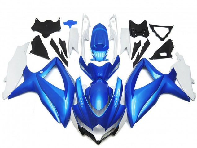 Billige Suzuki GSXR 600 / GSXR 750 Motorrad Verkleidung 2008-2010 - Weiss Hellblau