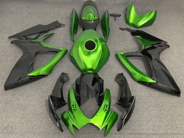 Billige Suzuki GSXR 600 / GSXR 750 Motorrad Verkleidung 2006-2007 - Grun Schwarz