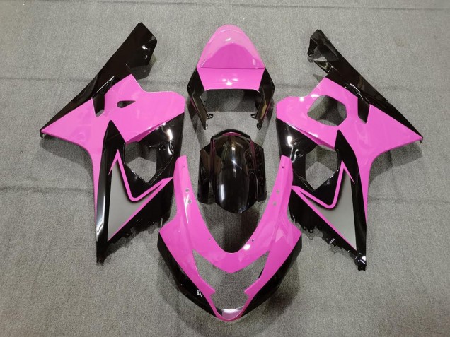 Billige Suzuki GSXR 600 / GSXR 750 Motorrad Verkleidung 2004-2005 - Rosa Glanzendes Schwarz