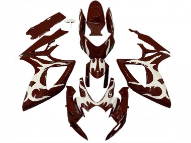 Billige Suzuki GSXR 600 / GSXR 750 Motorrad Verkleidung 2006-2007 - Kastanienbraun Rot Weiss