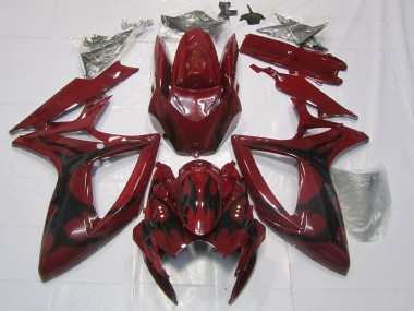 Billige Suzuki GSXR 600 / GSXR 750 Motorrad Verkleidung 2006-2007 - Kastanienbraun Rot