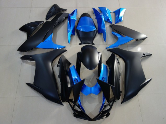 Billige Suzuki GSXR 600 / GSXR 750 Motorrad Verkleidung 2011-2024 - Blau Matt Schwarz