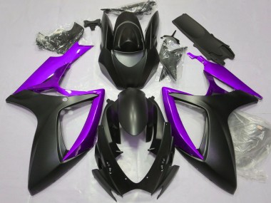 Billige Suzuki GSXR 600 / GSXR 750 Motorrad Verkleidung 2006-2007 - Matt Schwarz Lila