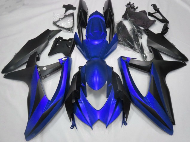 Billige Suzuki GSXR 600 / GSXR 750 Motorrad Verkleidung 2008-2010 - Blau Matt Schwarz