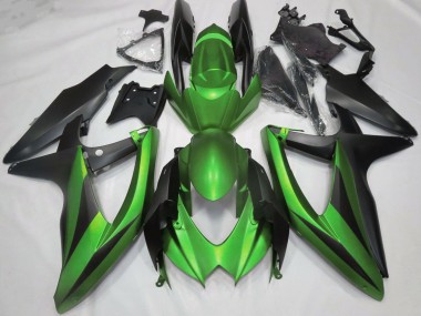 Billige Suzuki GSXR 600 / GSXR 750 Motorrad Verkleidung 2008-2010 - Grun Matt Schwarz