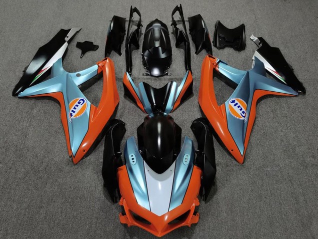 Billige Suzuki GSXR 600 / GSXR 750 Motorrad Verkleidung 2008-2010 - Orange Blau Schwarz Gulf