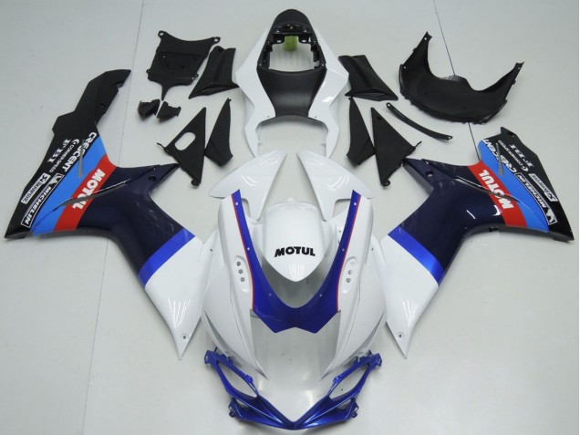 Billige Suzuki GSXR 600 / GSXR 750 Motorrad Verkleidung 2011-2024 - Weiss Blau Schwarz Rot Motul