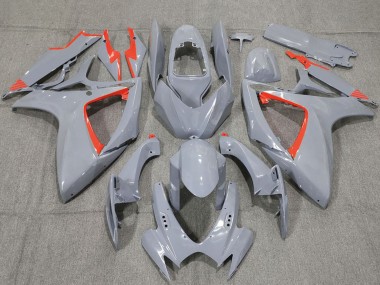 Billige Suzuki GSXR 600 / GSXR 750 Motorrad Verkleidung 2006-2007 - Nardo Grau und Rotmen