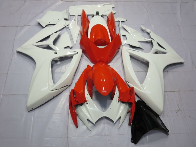 Billige Suzuki GSXR 600 / GSXR 750 Motorrad Verkleidung 2006-2007 - Weiss Rot