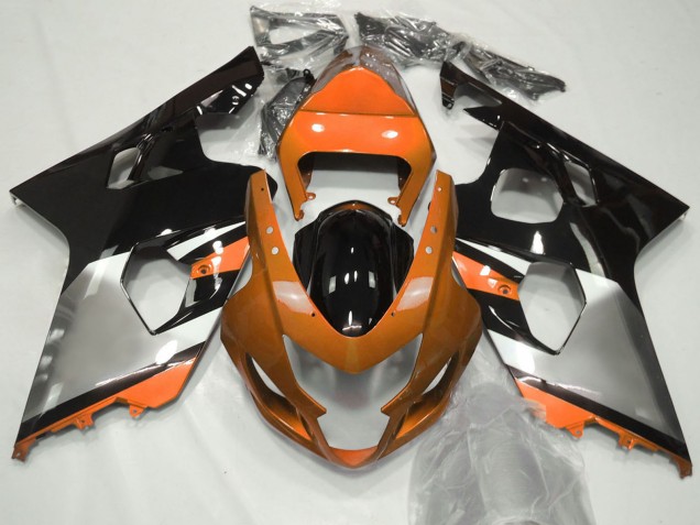 Billige Suzuki GSXR 600 / GSXR 750 Motorrad Verkleidung 2004-2005 - Orange Silber Schwarz